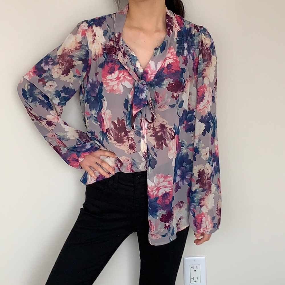Flower print blouse